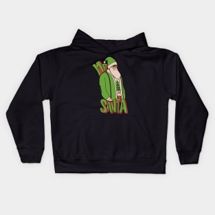 Green Mr Santa Kids Hoodie